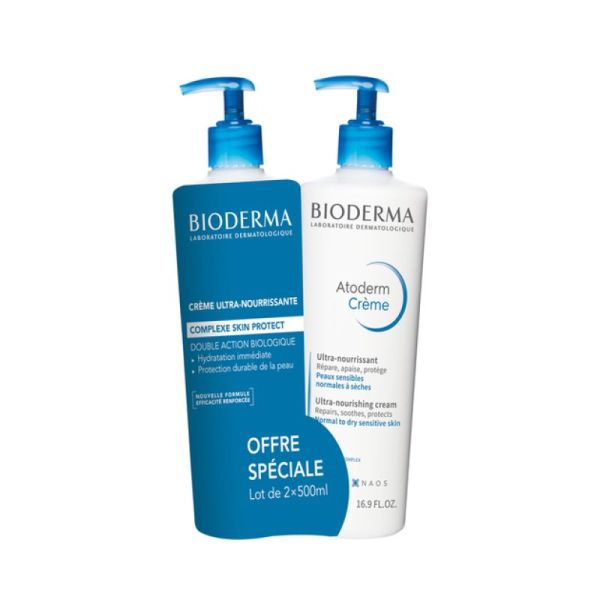 Atoderm crème ultra nourrissante et hydratante 500mL lot de 2