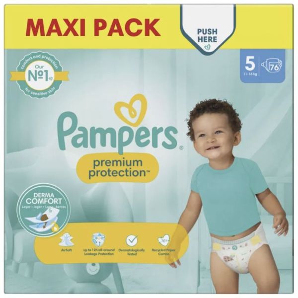 PAMPERS Premium protection T5 Maxi pack 76 couches