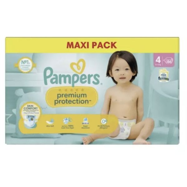 PAMPERS Premium protection T4 Maxi pack 86 couches